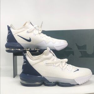 Nike Lebron 16 Low Promo Sample White College Navy SGray Men’s Shoes - Size 10.5